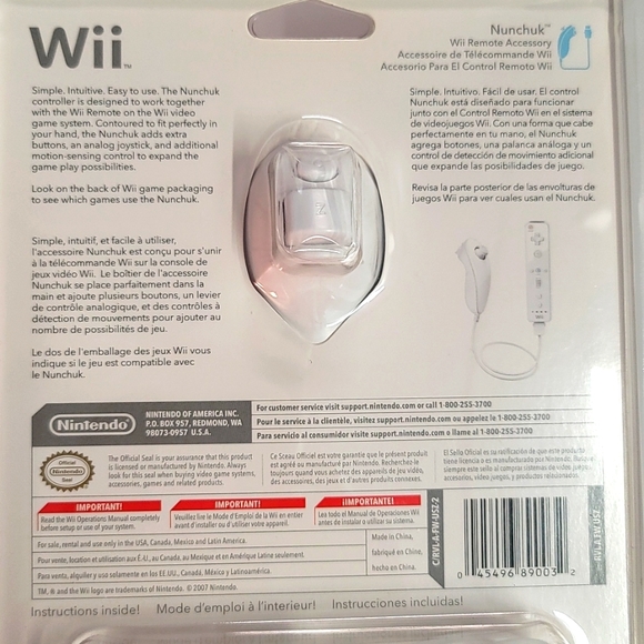 Nintendo Wii Nunchuk Remote Accessory - Picture 7 of 8